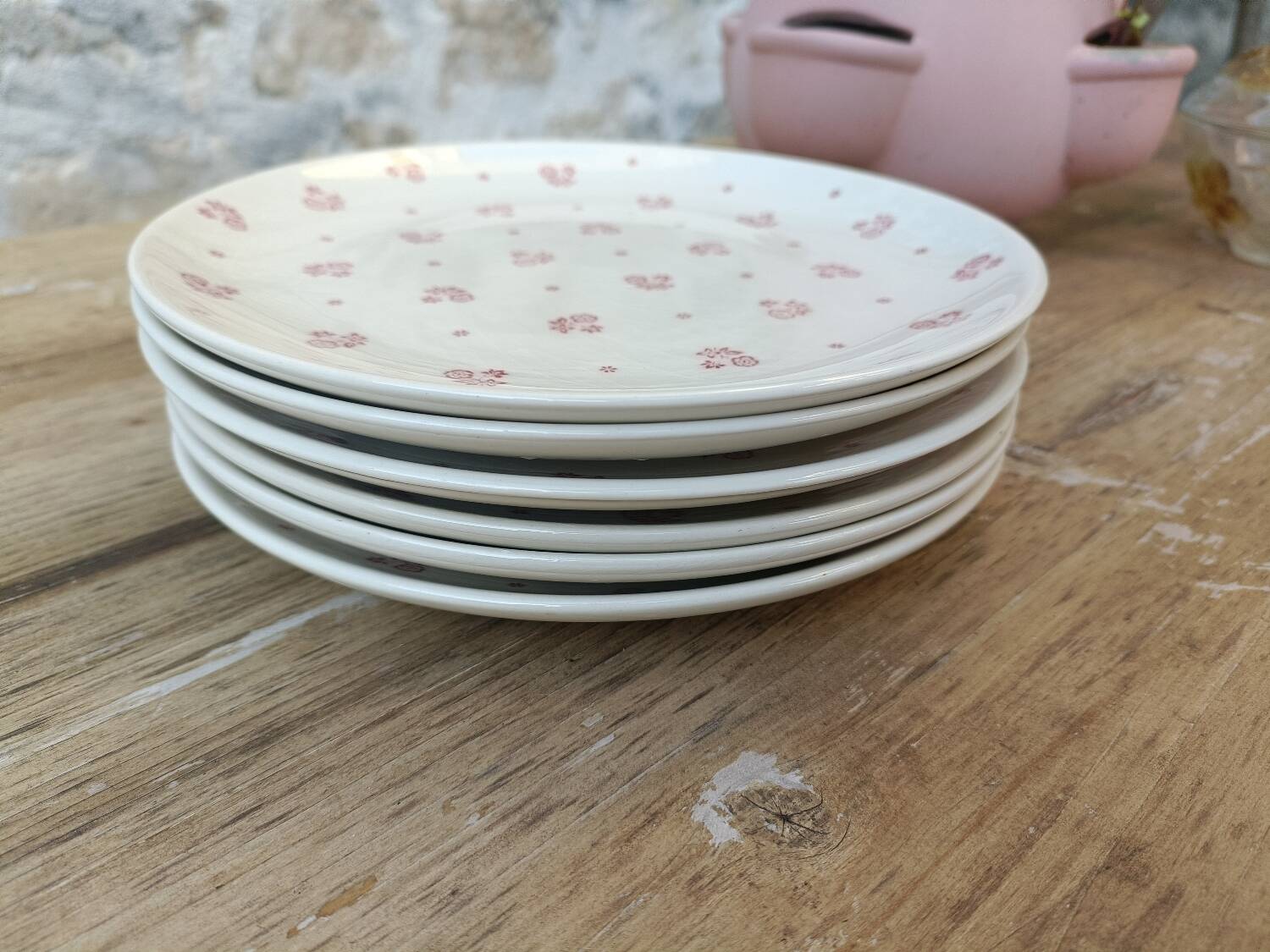 Six assiettes à dessert Gien