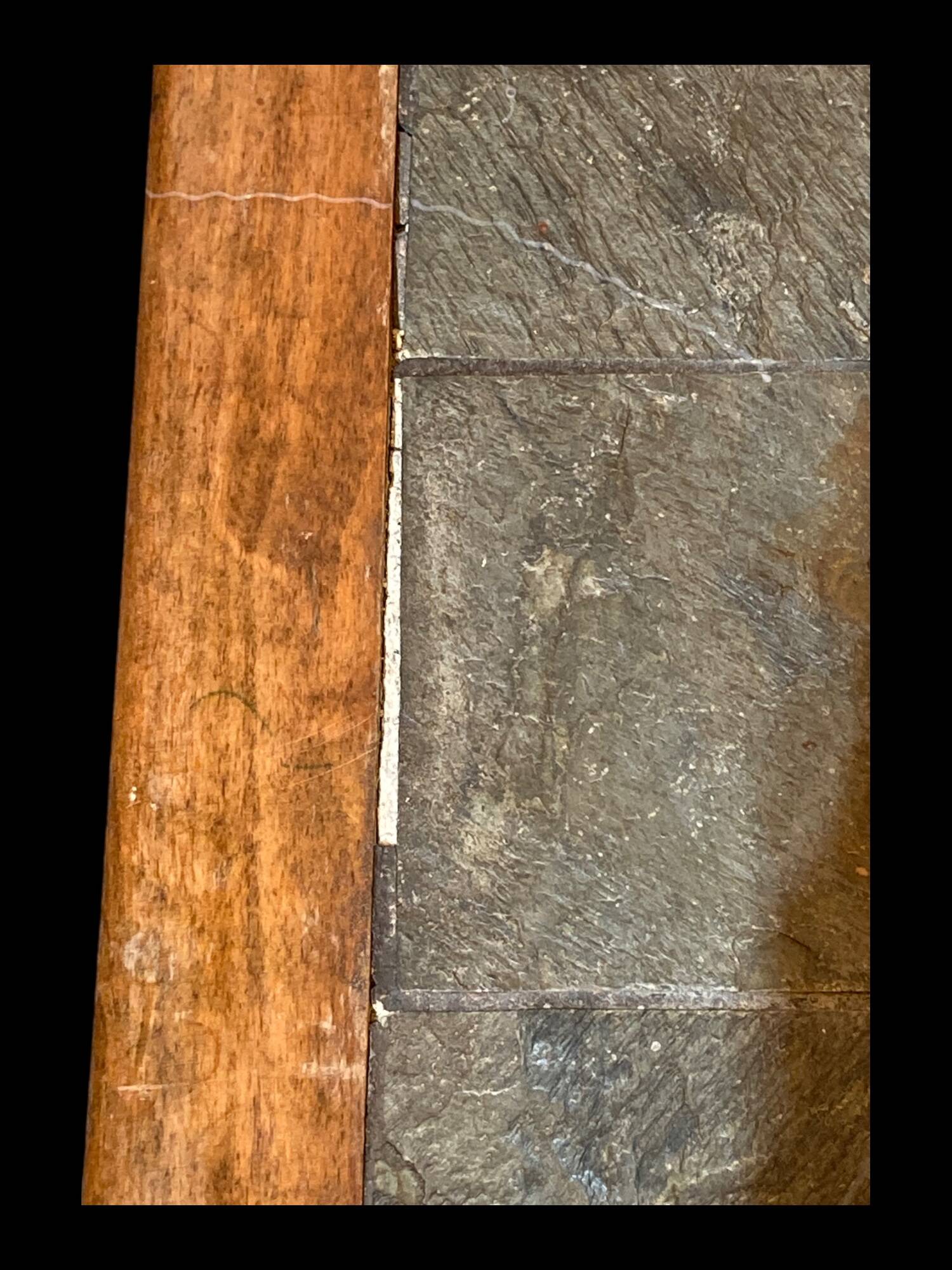 Wood and stone coffee table