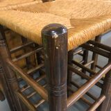 4 wood and mulching bar stools