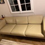 Beige leather canapé by Robin Day for Habitat