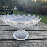 Molded pressed glass compote bowl