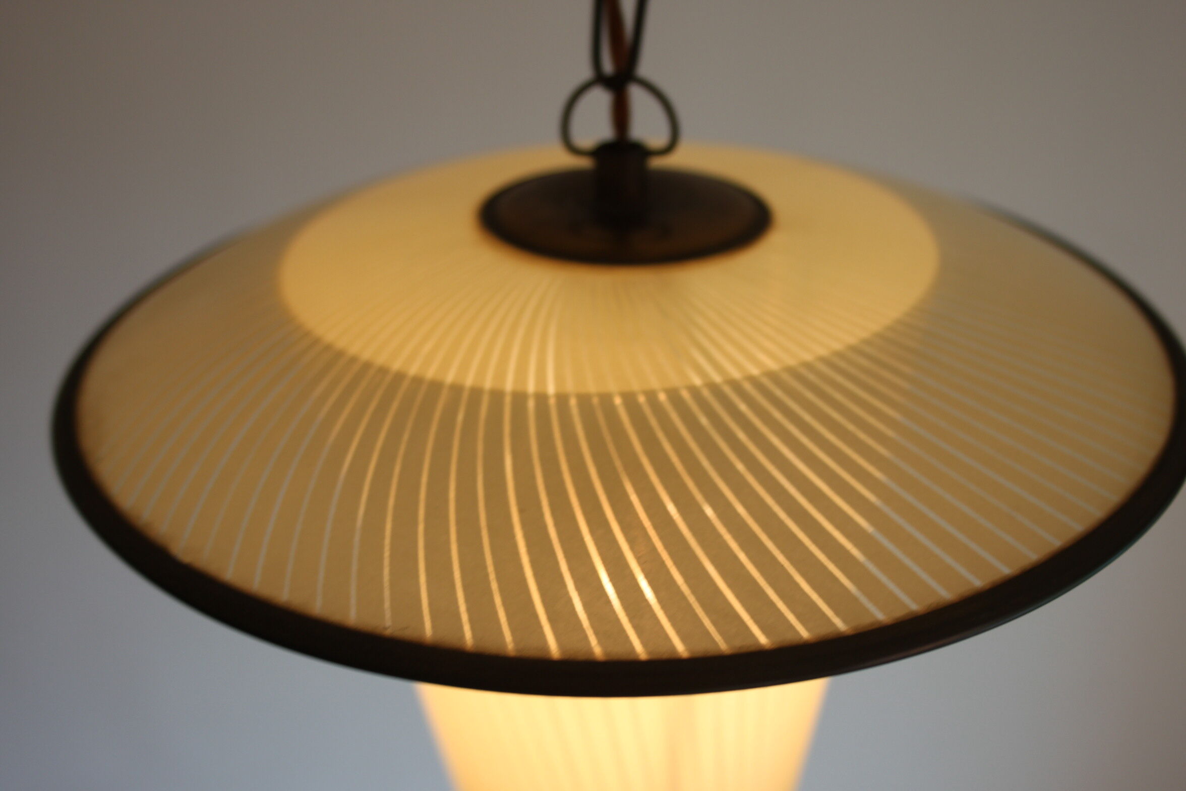 Striped glass pendant lamp, Holland 1950s