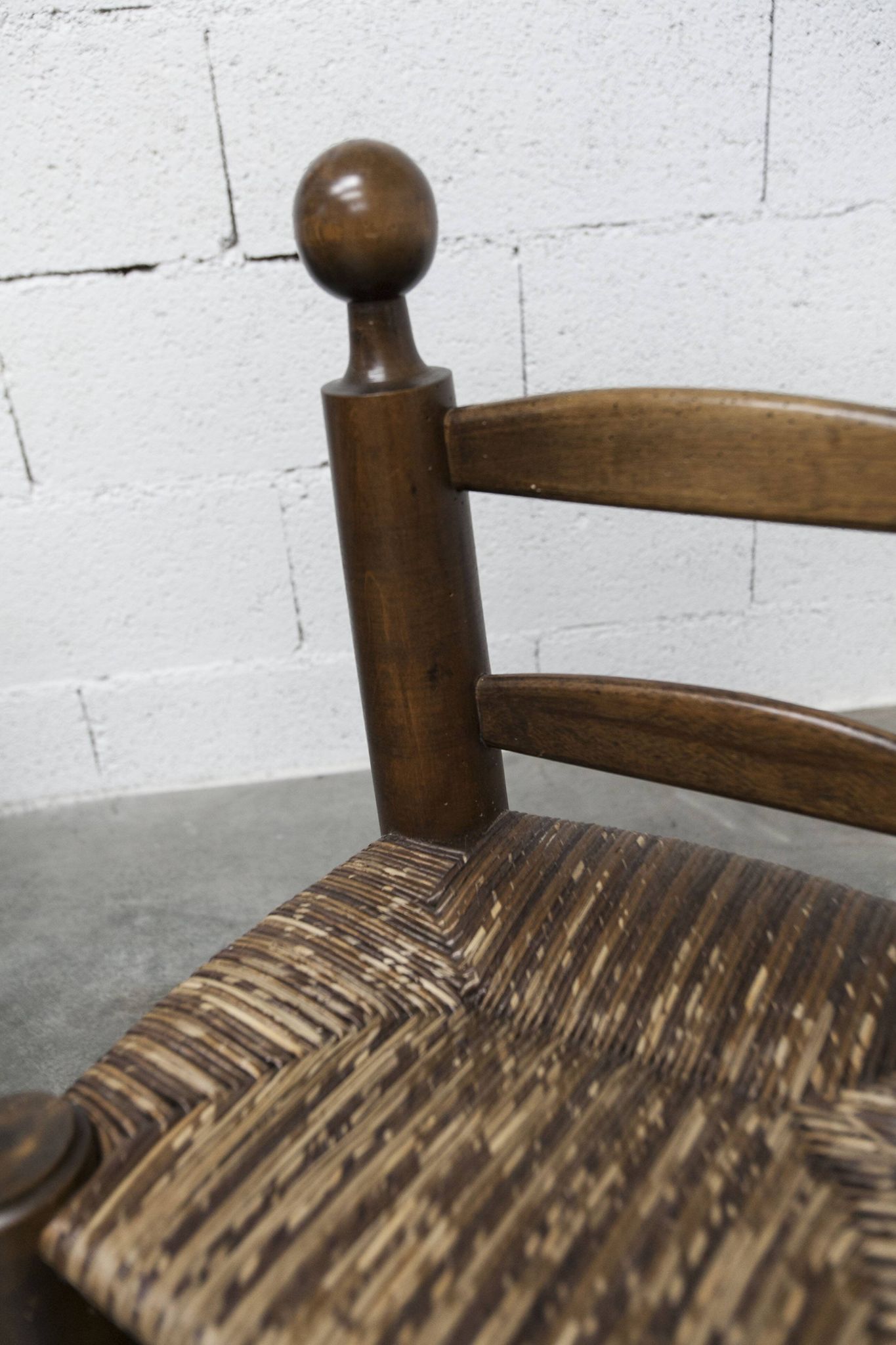 Chaise enfant 1960 chêne et osier