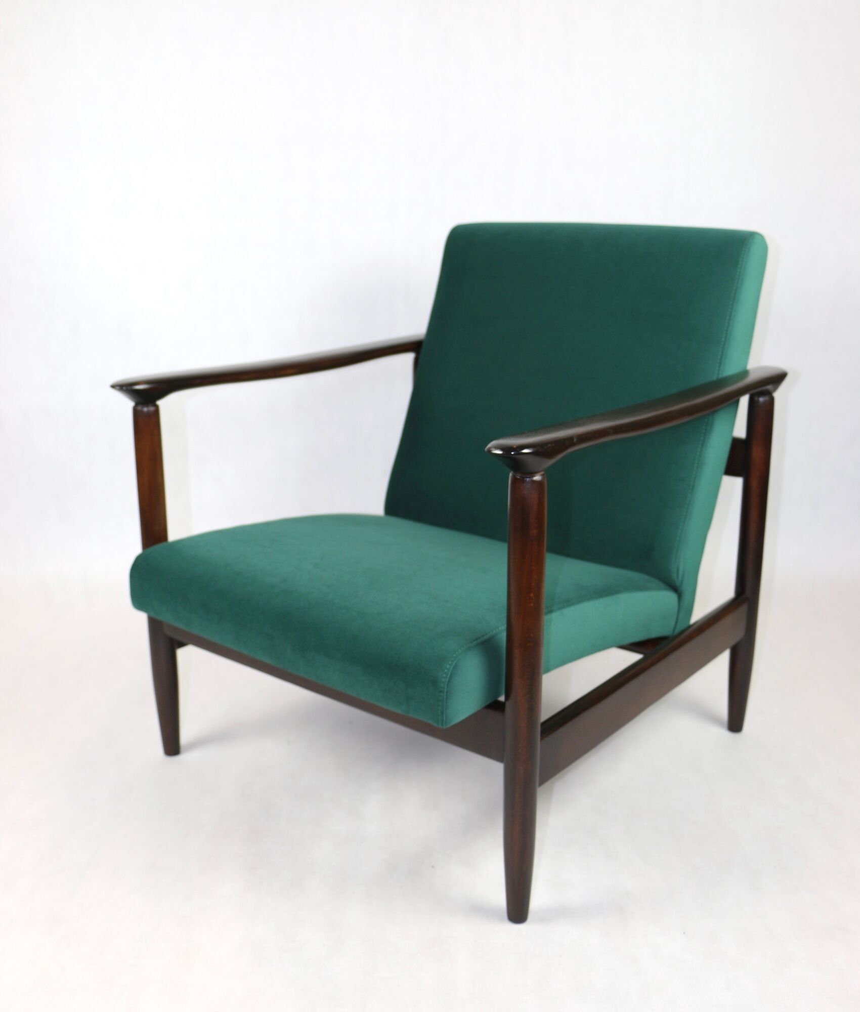 Green velvet GFM-142 Armchair by Edmund Homa, 1970s