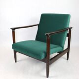 Green velvet GFM-142 Armchair by Edmund Homa, 1970s