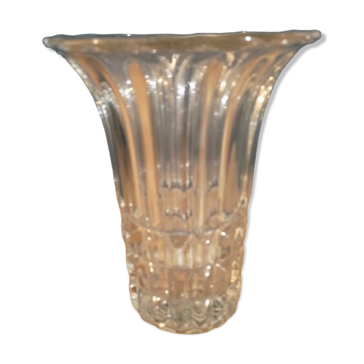 Moulded crystal glass vase dp 012310