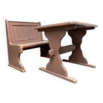 Brocante set table and bench, 1960s