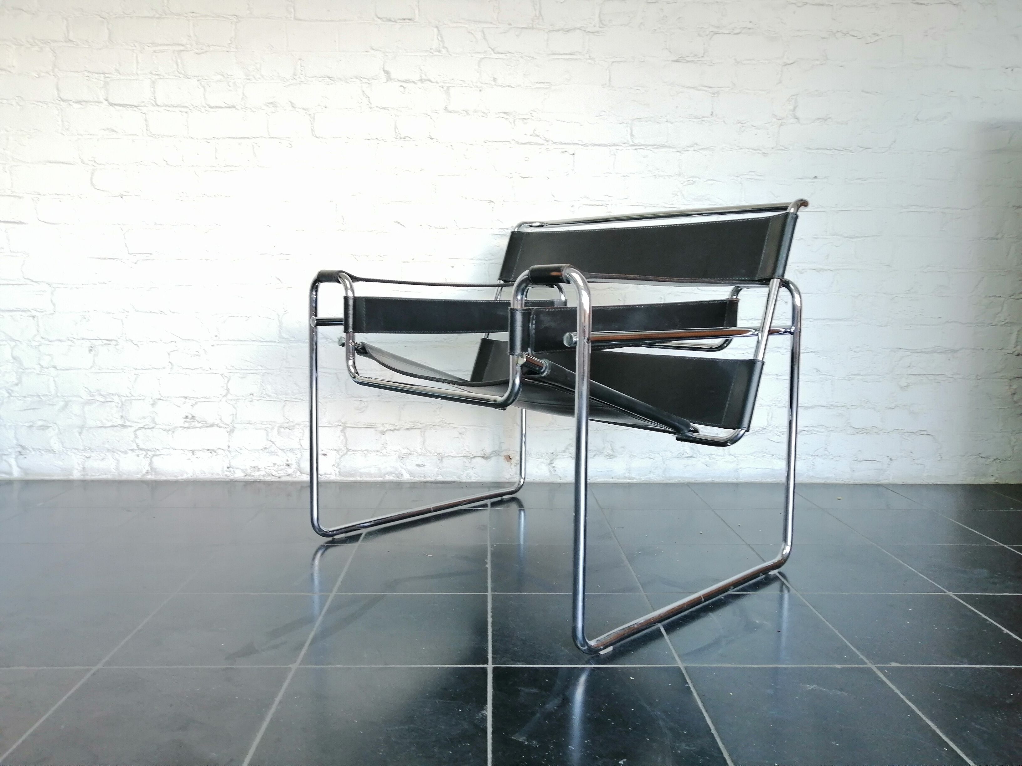 Fauteuil B3 Wassily par Marcel Breuer pour Gavina