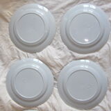 Montereau 6 plates faience fine white pearl restoration before 1819 hollow mark