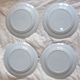 Montereau 6 plates faience fine white pearl restoration before 1819 hollow mark