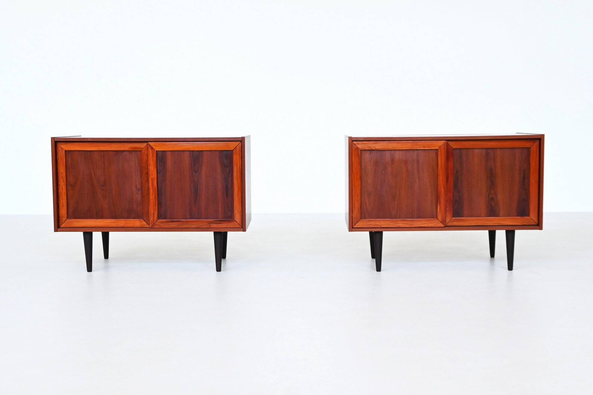 Pair of IB Kofod-Larsen cabinets in rosewood, Faarup, Denmark 1960.