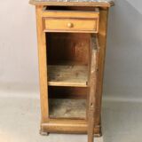 Louis Philippe bedside table in walnut with false drawers