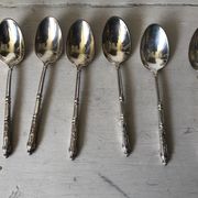 Series of 6 small spoons to mocha metal silver brand sfam russian décor