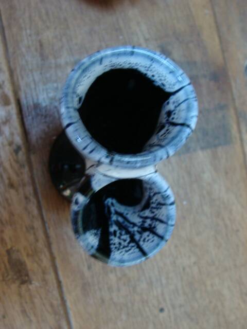 Vase double en céramique émaillée vintage