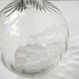Ribbed blown glass decanter - twisted