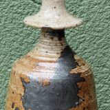 Vase bouteille en grés piryté, signé Jean Linard (1931-2010)