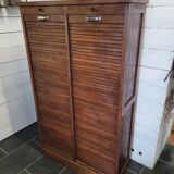 Double oak curtain file cabinet