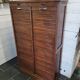 Double oak curtain file cabinet