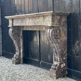 Charles X fireplace in Waulsort marble, early 19th century