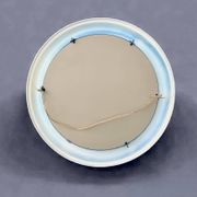 Vintage round wall mirror in blue painted plastic - diameter: 52 cm