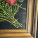 Nature morte aux roses – Huile sur toile signée et datée 1977 –Cadre bois