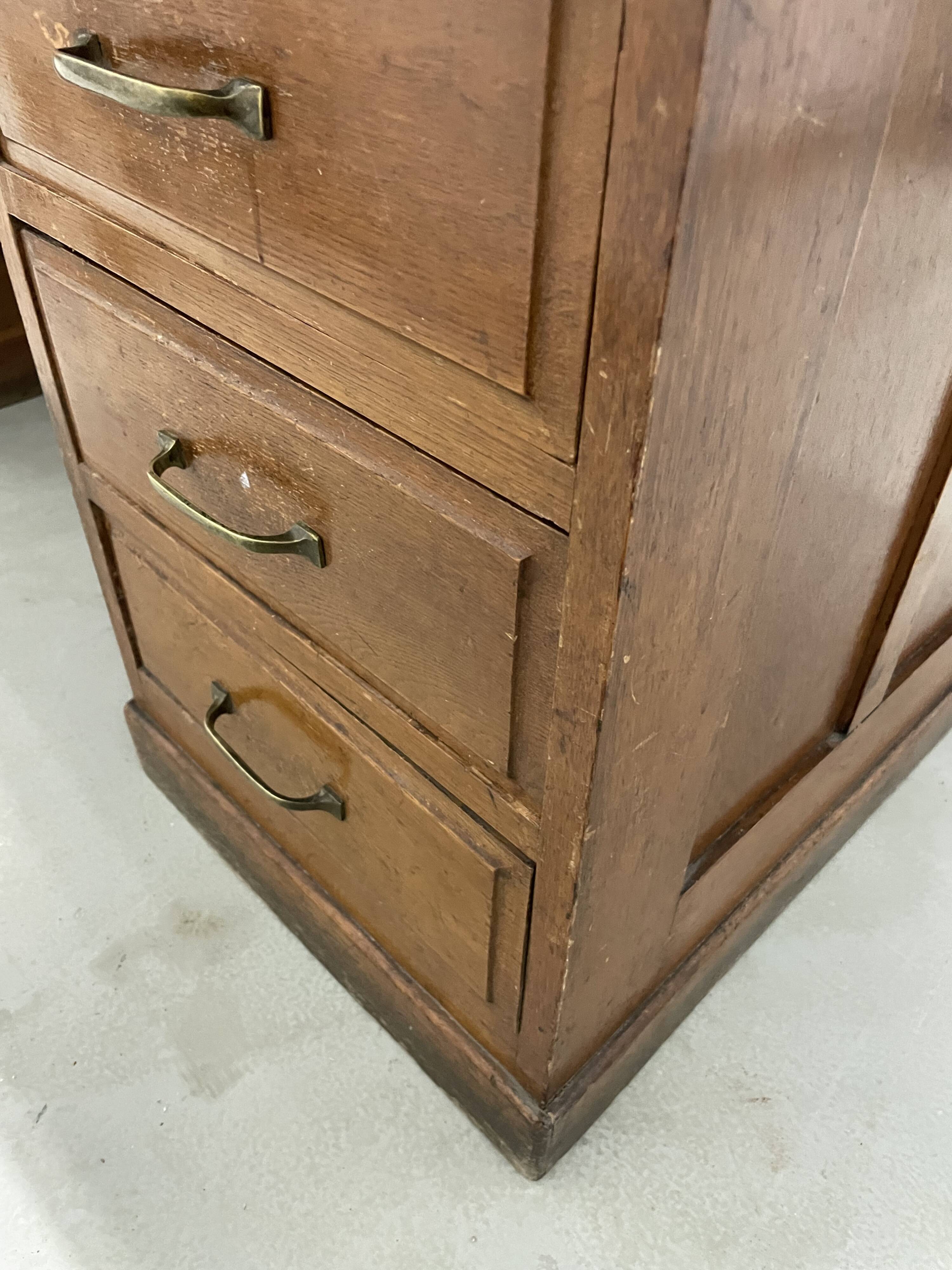 Oak and veneer counter or desk