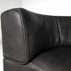 Modular canapé De Sede DS-15 in original black buffalo leather, 1970s.