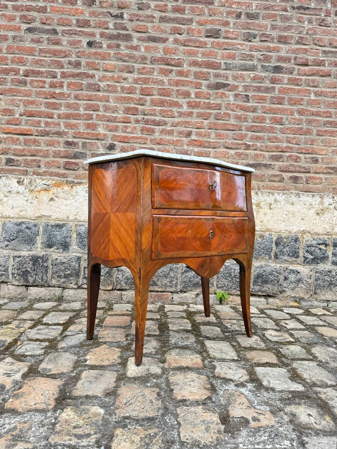 Pierre Roussel, Sauté Commode In Marquetry Louis XV Period XVIII Eme Century
