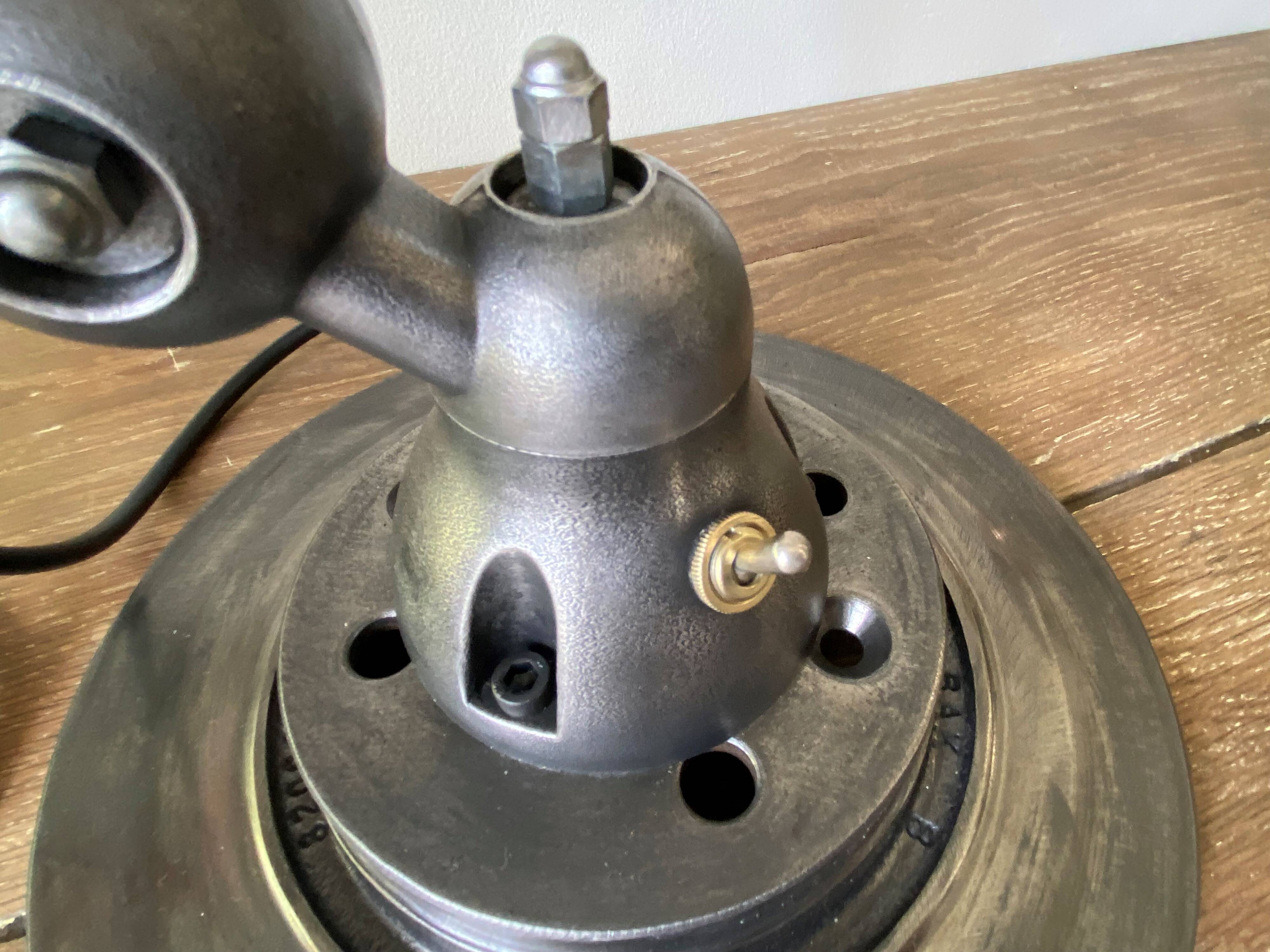 Jieldé lamp 1 arm 40cm industrial graphite Jean Louis Domecq 1950