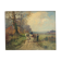 Huile sur toile campagne et charrette