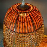 60s rattan flower chandelier