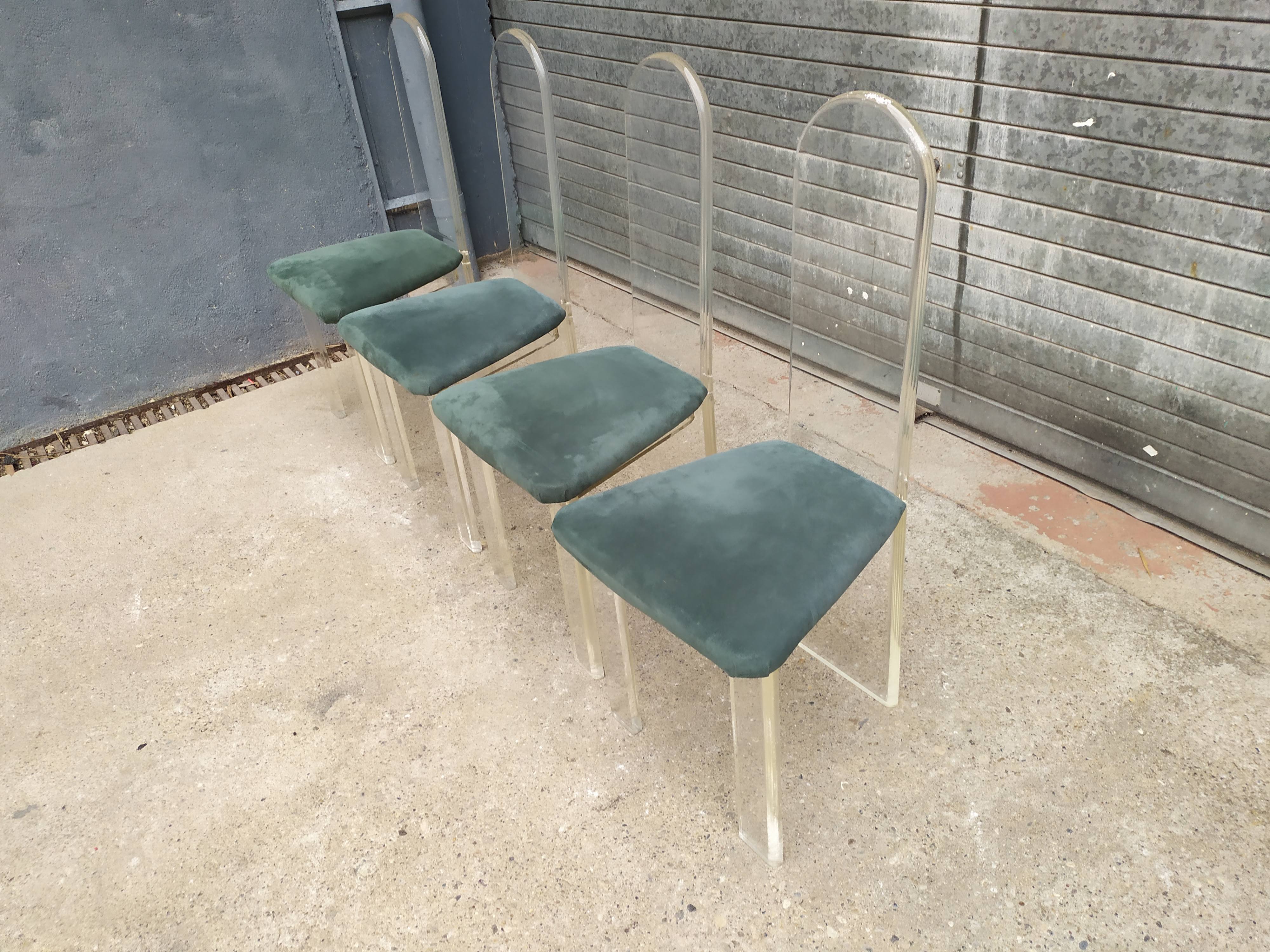4 Plexiglas Roche and Bobois chairs