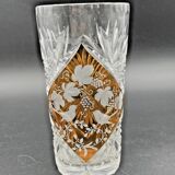 Orange crystal vase – Vine & sparrow design