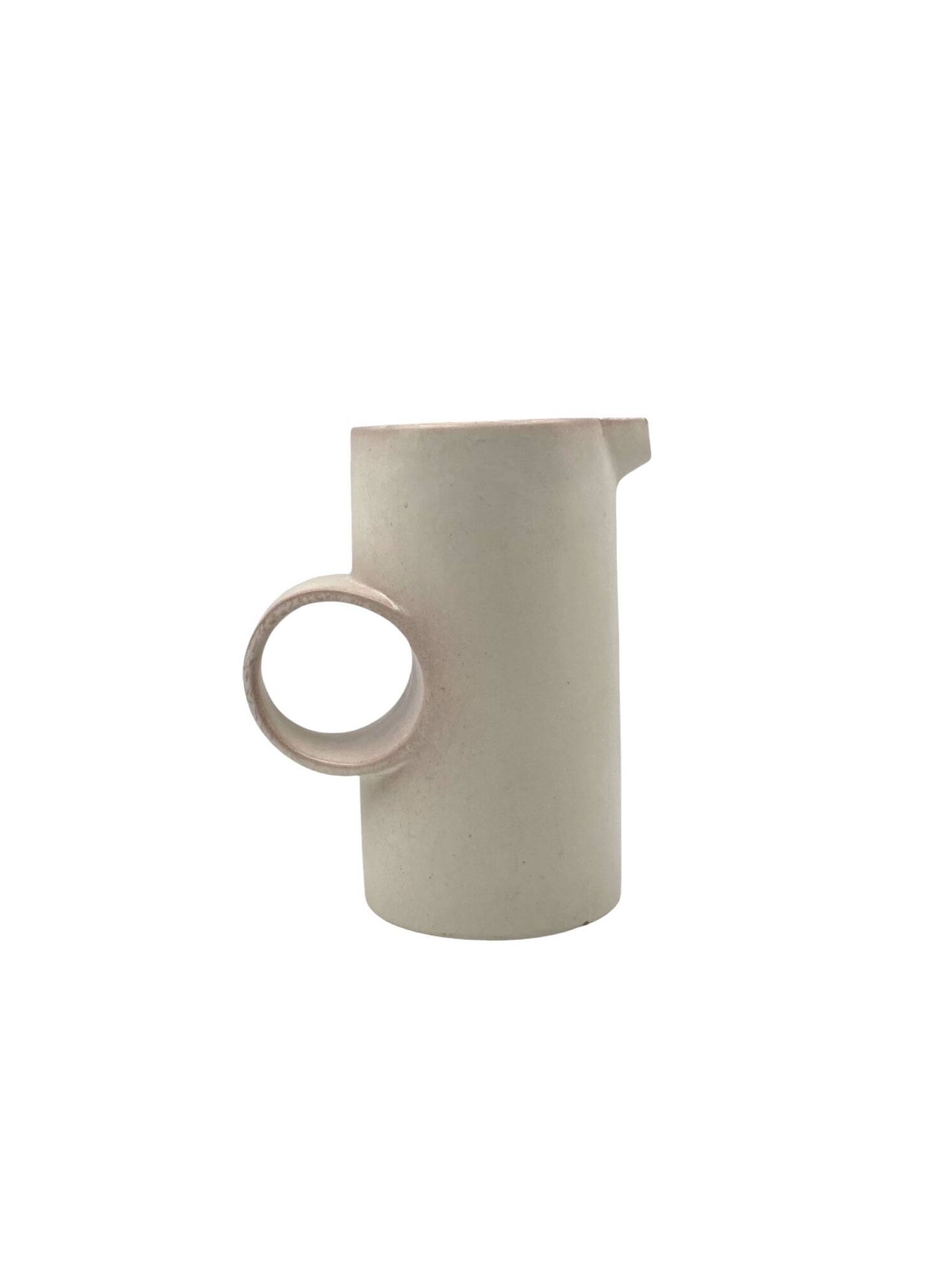 Organic modern white ceramic vase / jug, La Sfera Italy 1980s