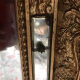 Golden mirror with pediment 134 x 77 cm