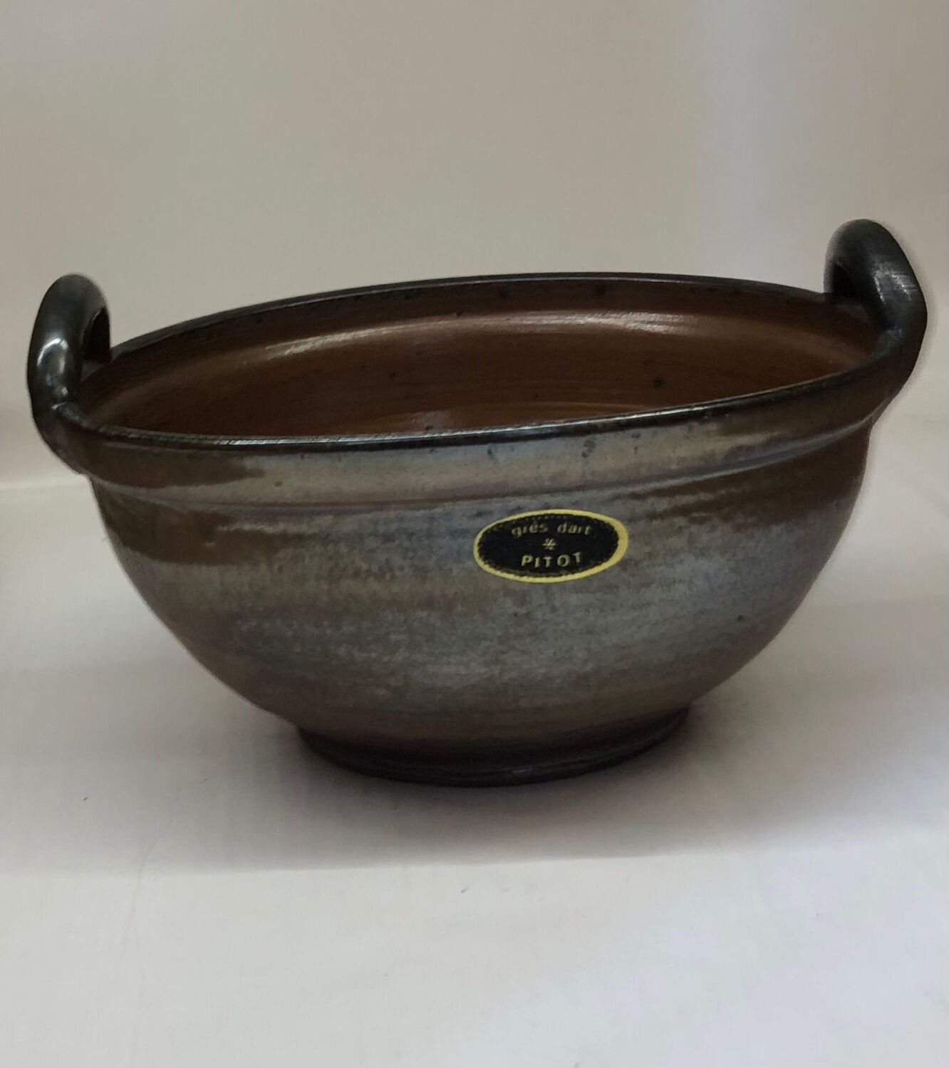 Belgian stoneware dish signed