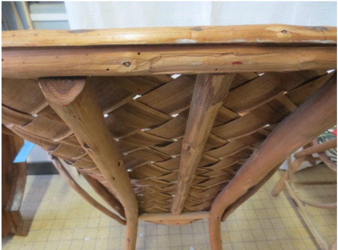 Paire de fauteuils en osier et rotin courbé