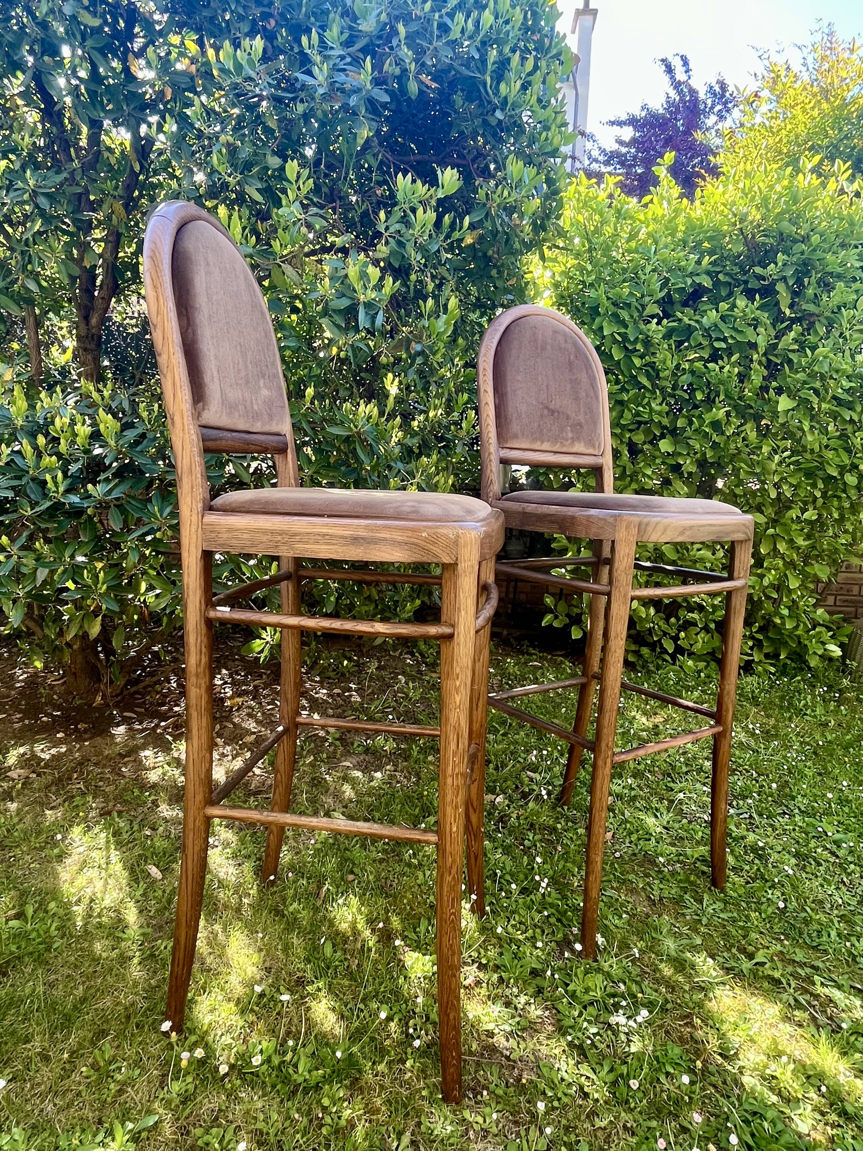 Paire de tabourets hauts style Thonet