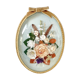 Cadre verre bombé fleurs en tissu