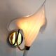 White fleur-de-lys wall lamp, murano glass, Italy, 1970
