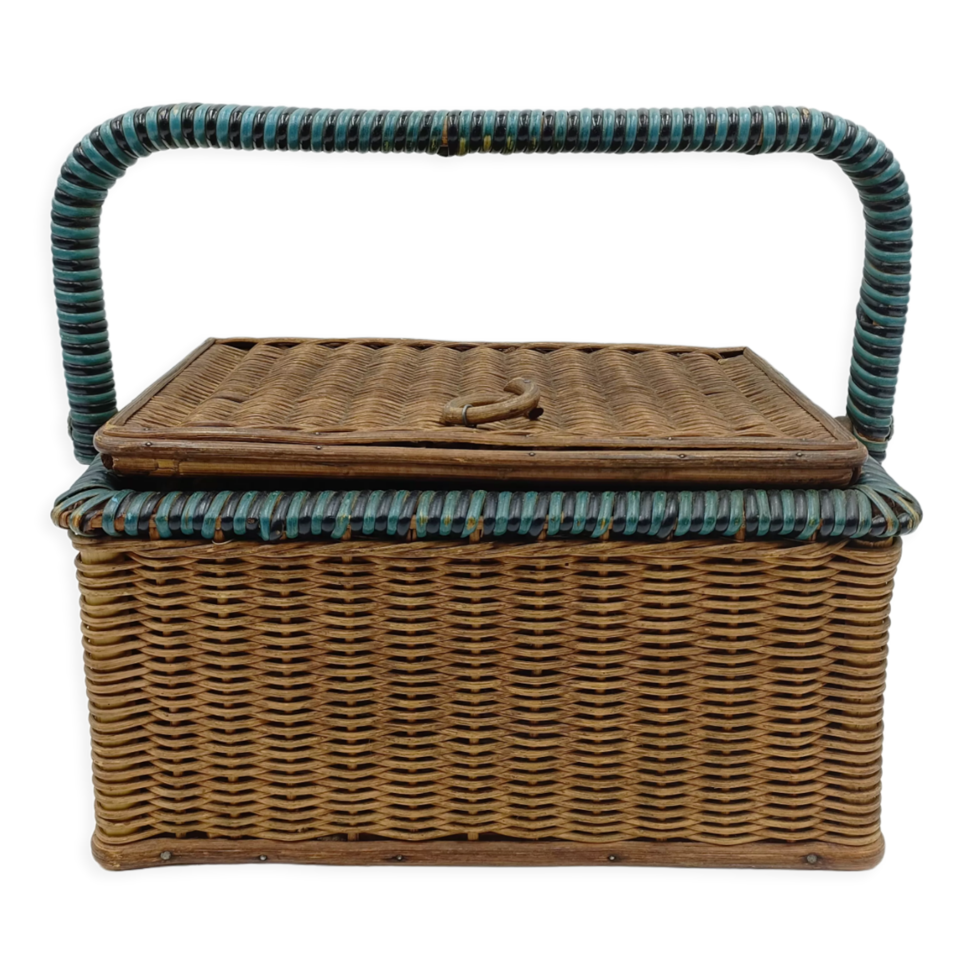 Wicker sewing basket