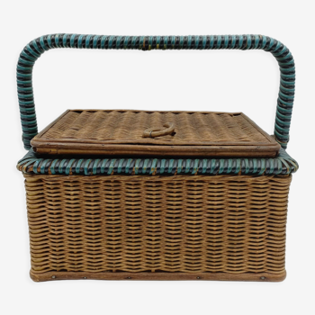 Wicker sewing basket