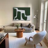 Organic green abstract canvas 100x80cm by Bodasca