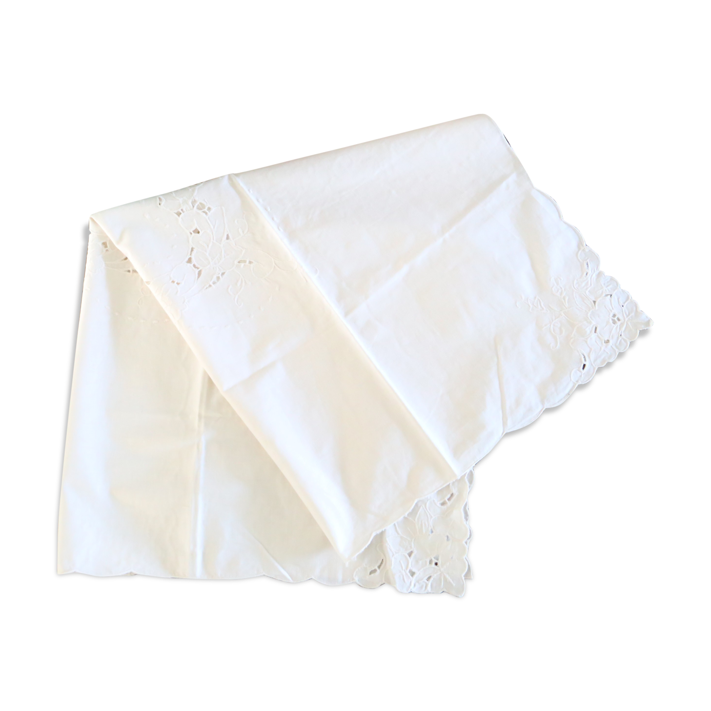Square tablecloth, embroidered, cotton