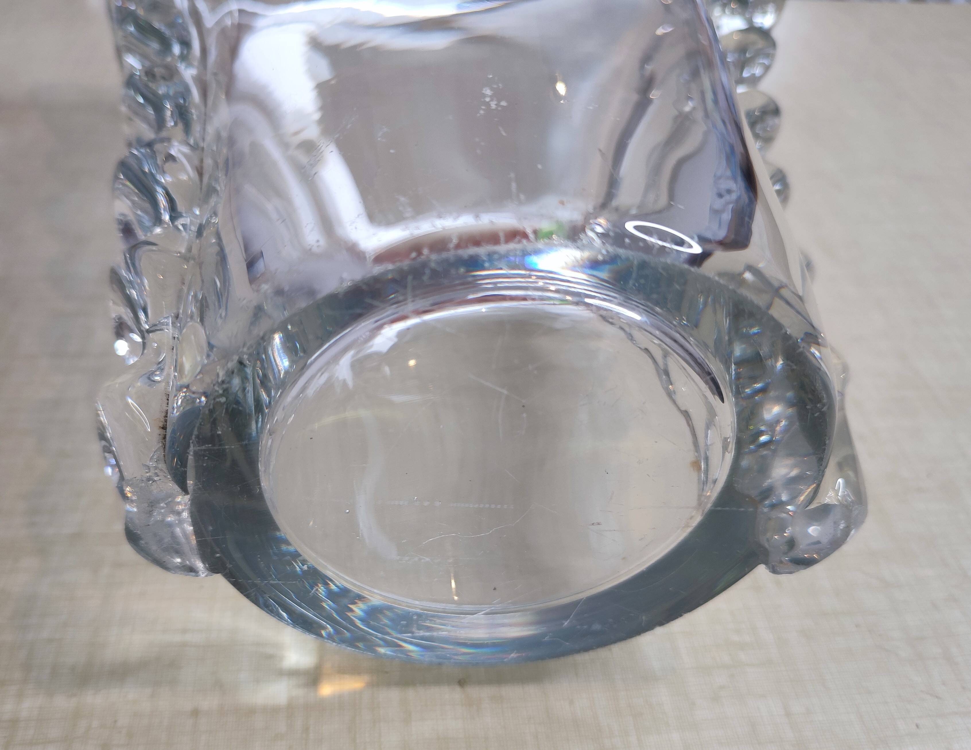 Large oval crystal vase