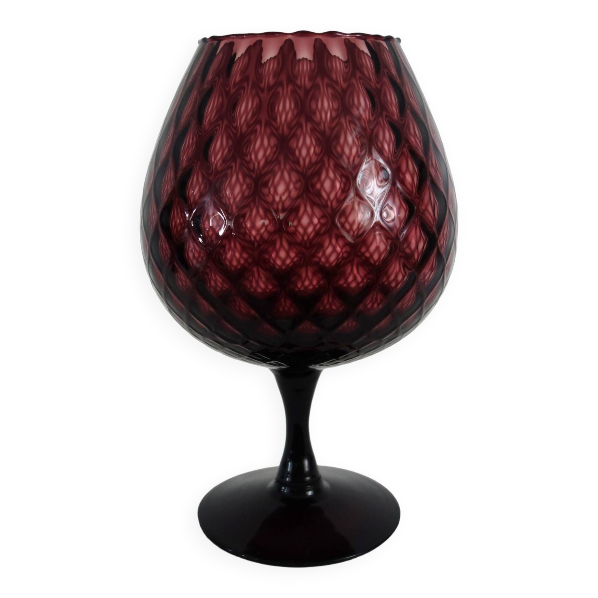 Vase verre italien empoli violet vintage