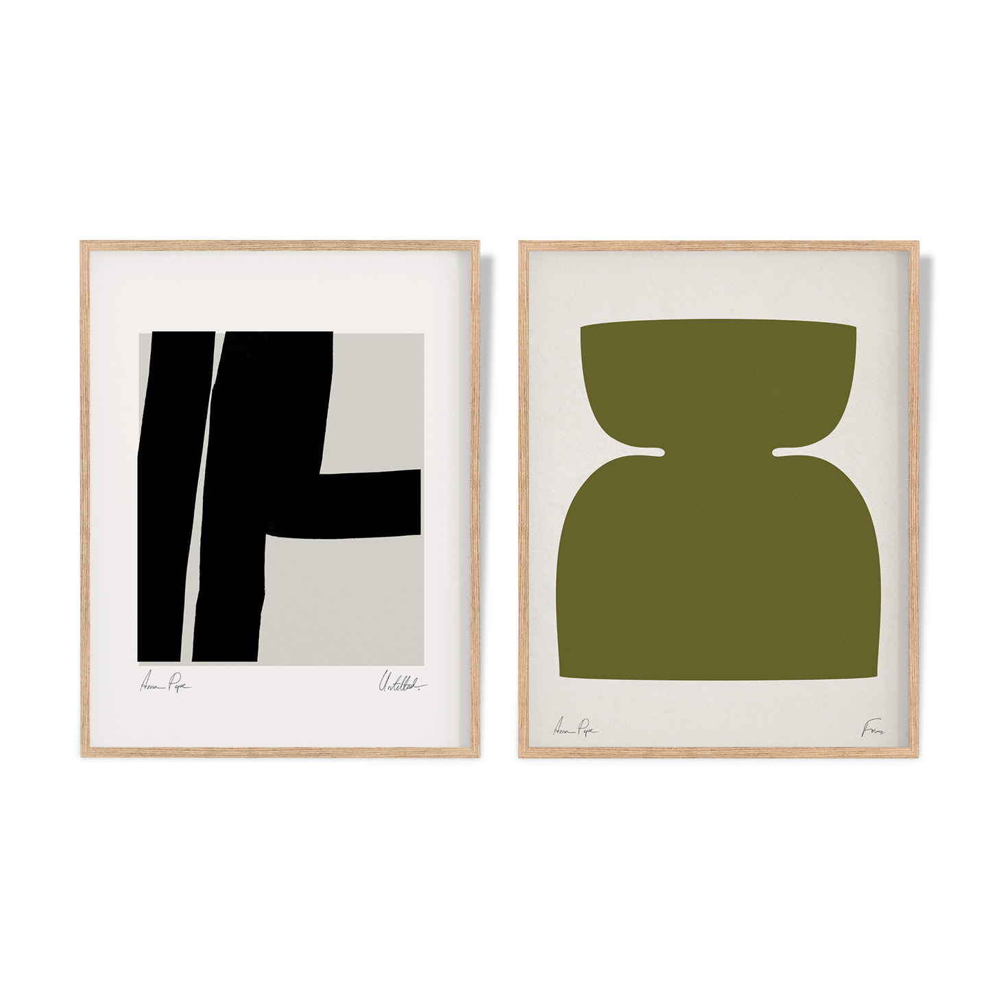 Pair of giclee prints, abstract wall art set of two