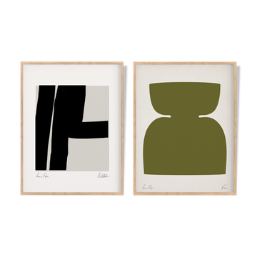 Paire de tirages giclée, ensemble d’art mural abstrait de deux
