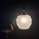 Vintage art deco globe pendant lamp in frosted glass