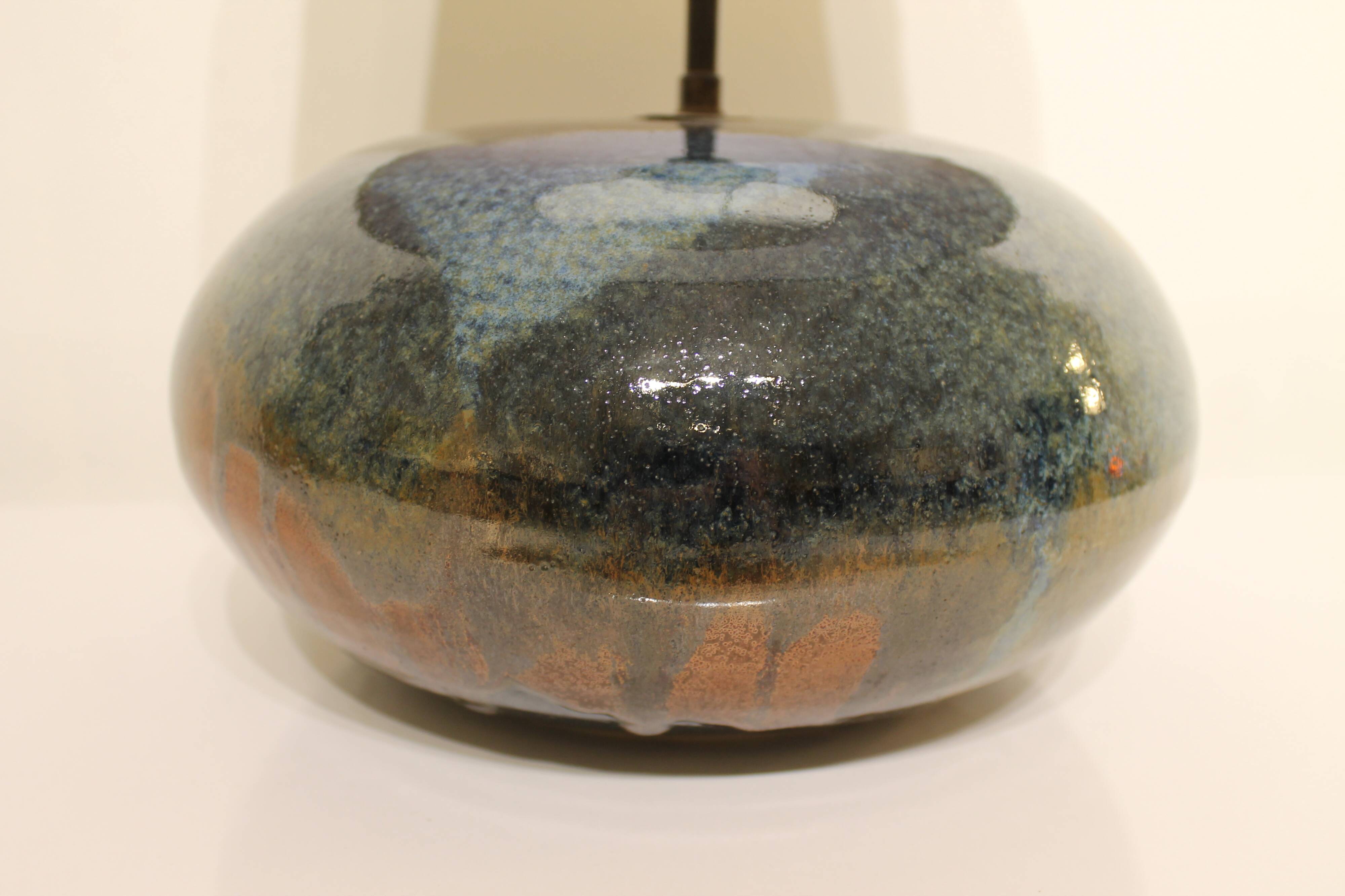 Vintage glazed ceramic lamp
